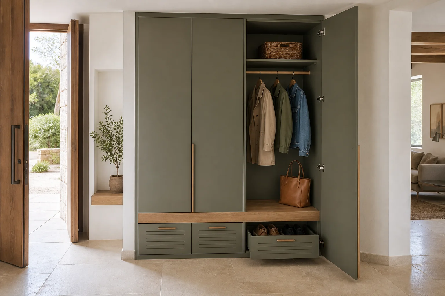 Armarios con puertas abatibles para puerta alta en Orihuela Costa