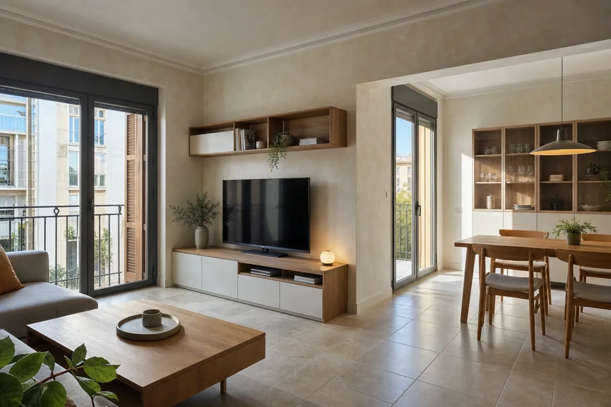 Visualización orientativa de muebles de salón a medida en Orihuela Costa